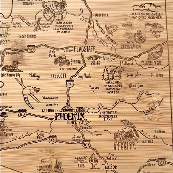 NWT Arizona State Bamboo Cutting Board - Picture 6 of 8